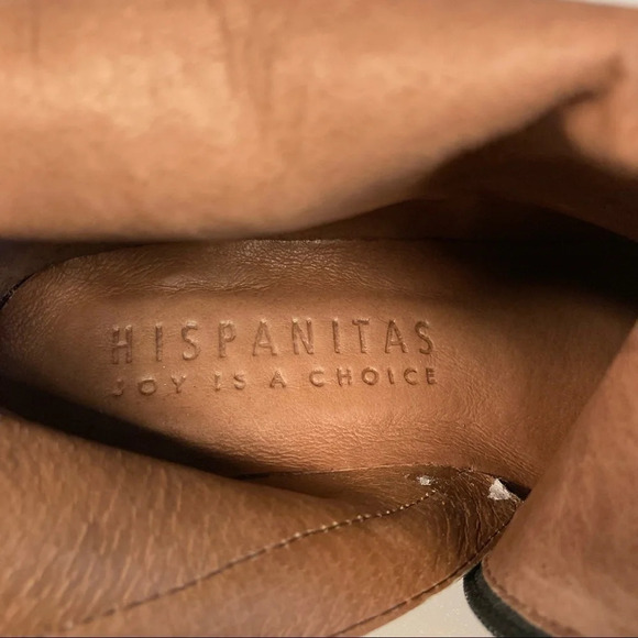 HISPANITAS Sz 6 Via Moto Leather Ankle Boots Green Gold Booties - Picture 10 of 16